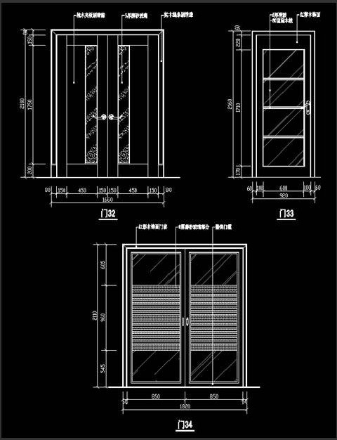 室内设计施工图-室内门装饰设计cad-m11